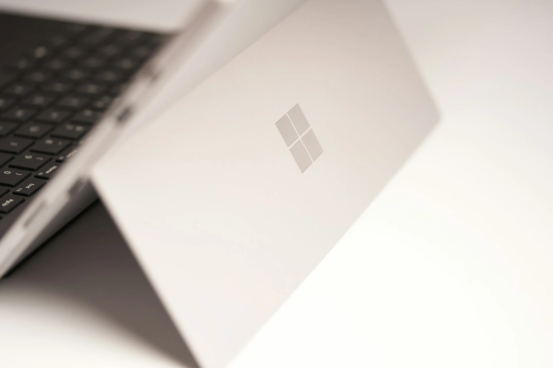 Person typing on a laptop displaying "WEBSITE" text, symbolizing online content creation, like using Microsoft Forms for surveys.
