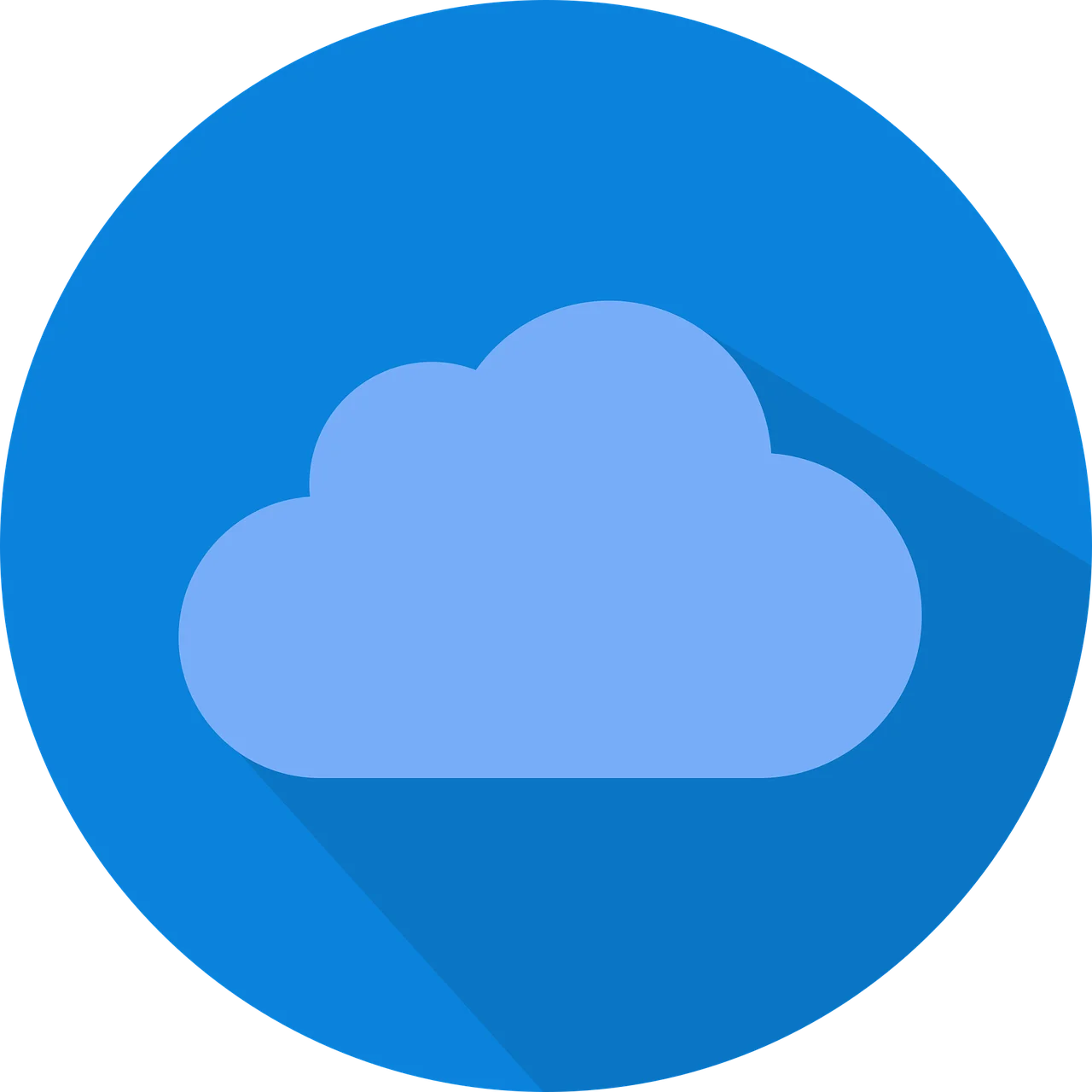 A flat blue circular icon containing a light blue cloud, symbolizing the consolidated infrastructure required for effectively managing cloud waste.